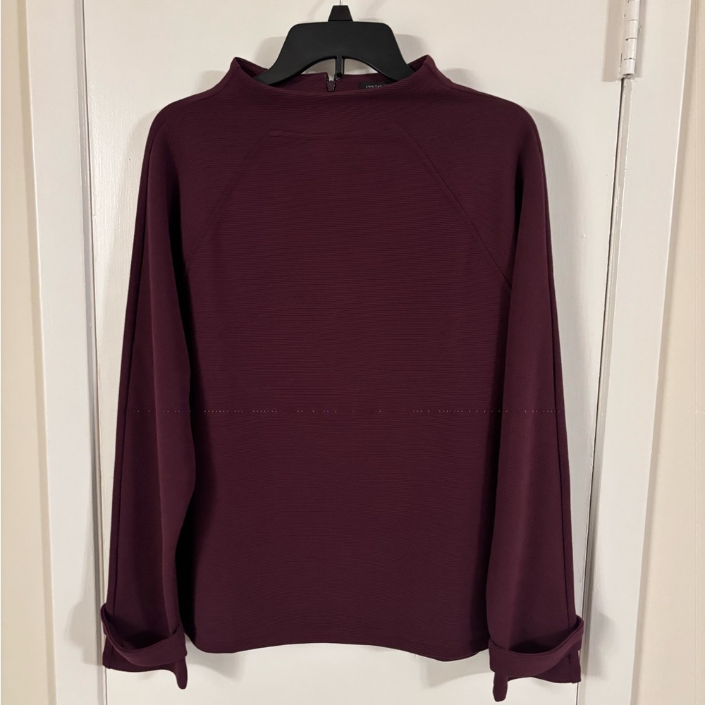 Ann Taylor Maroon Long Sleeve Top